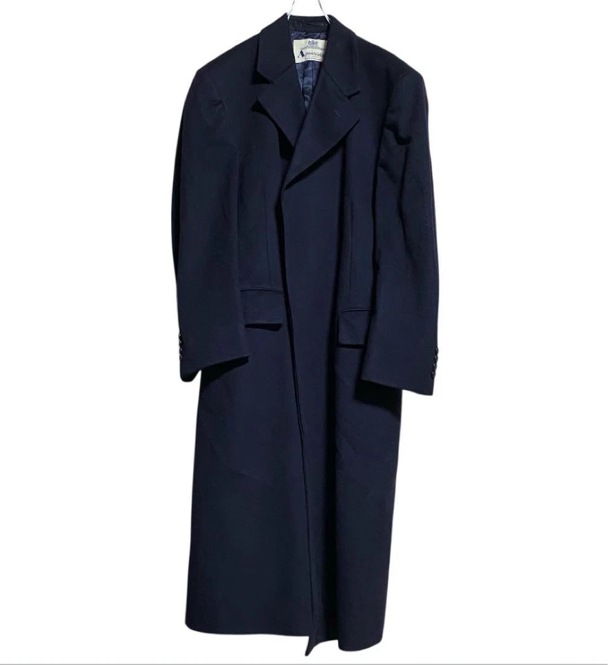 Aquascutum Balmacaan Coat Cashmere Black Used Authentic Men's Wool - Image 4 of 4