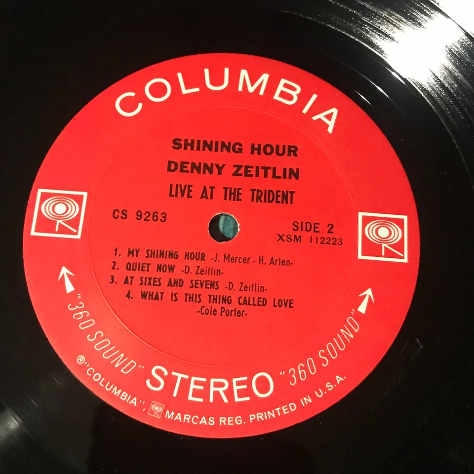 DENNY ZEITLIN SHINING HOUR LIVE AT THE TRIDENT-COLUMBIA CS 9363 JAZZ 1966 VG++ - Image 4 of 4