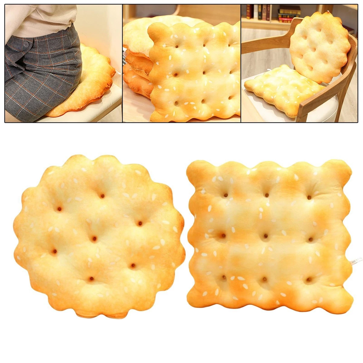 Cuscino Rotondo Per Sedia 30x30x3 Cm - Antiscivolo Con Fibbia, In Cotone E Lino, Marrone, Per Sala Da Pranzo E Ufficio