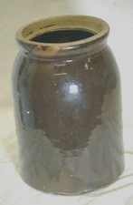 Antique Primitive Salt Glazed Stoneware Crock Pickling Canning Jar Farm Jug f