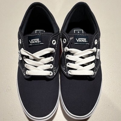 VANS Atwood Canvas Low Top Lace-Up Sneakers Navy/White/Gum Rubber Sole
