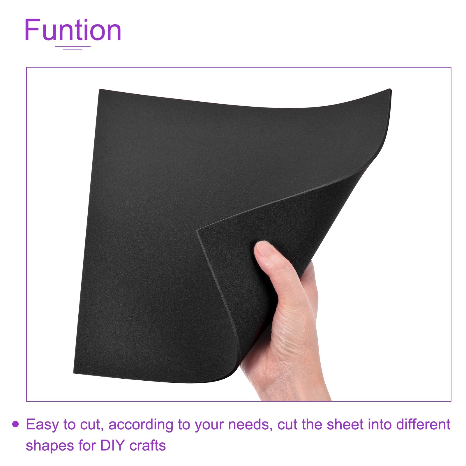 8 Pack 9.84 x 9.84" 3mm Thickness EVA Foam Sheets for Arts Black