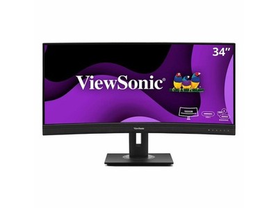 ViewSonic VG3456CA 34 Inch 21:9 Ultrawide QHD 4K Curved Monitor with Ergonomic