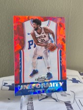 Joel Embiid 2019-20 Panini Contenders Optic Uniformity Red Cracked Ice Prizm #29