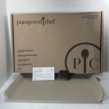 Pampered Chef Cookie Sheet Pan 1343 Stone Bar Pan 17x13 Stoneware