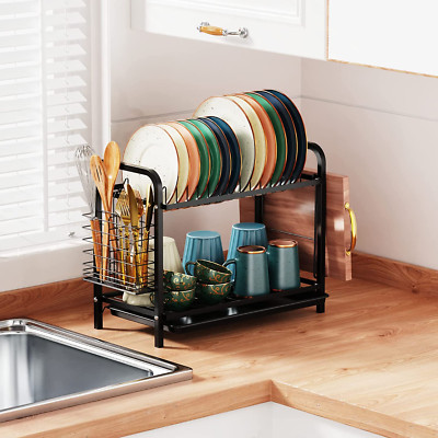 Escurridor Soporte Para Tabla Cortar Utensilios Secado Plato Cocina De 2 Niveles