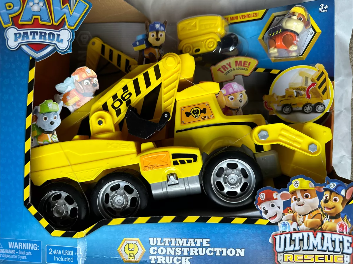 Paw Patrol Rubble's Ultimate Rescue Construction Truck w/ Lights Sound  Bulldozer 778988181928