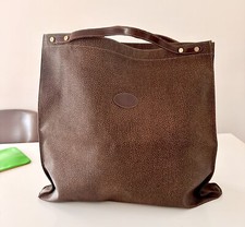 REDWALL BORBONESE Vintage Tote Bag Leather Foldover Clutch Tote Brown Canvas