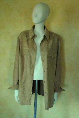 Blusenjacke Bluse 46 PMC- Collection camel Langarm Microfaser