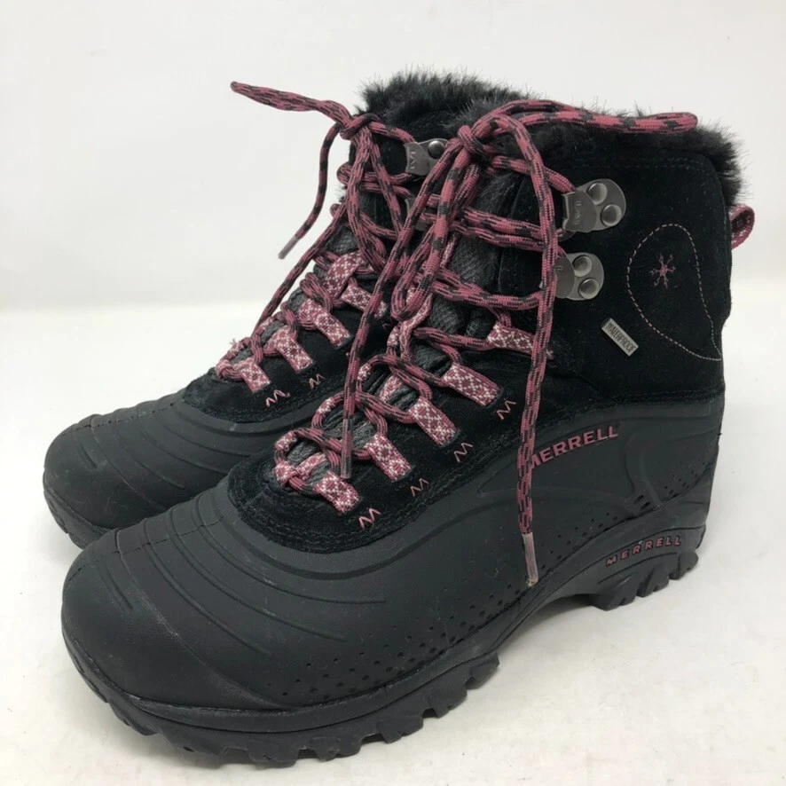 Merrell Icerig Winter Boots Winter Shoes Waterproof Black Fleece Womens 7.5