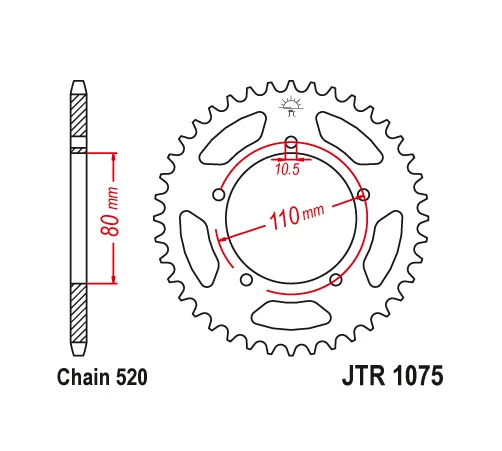 Piñón trasero JT JTR1075 36T se adapta a Kymco 250 Venox 2004 2005 2006 2007 2009 Foto 2 de 2