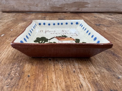 Vintage Watcombe Torquay English Mottoware Square Trinket Dish - Picture 2 of 6
