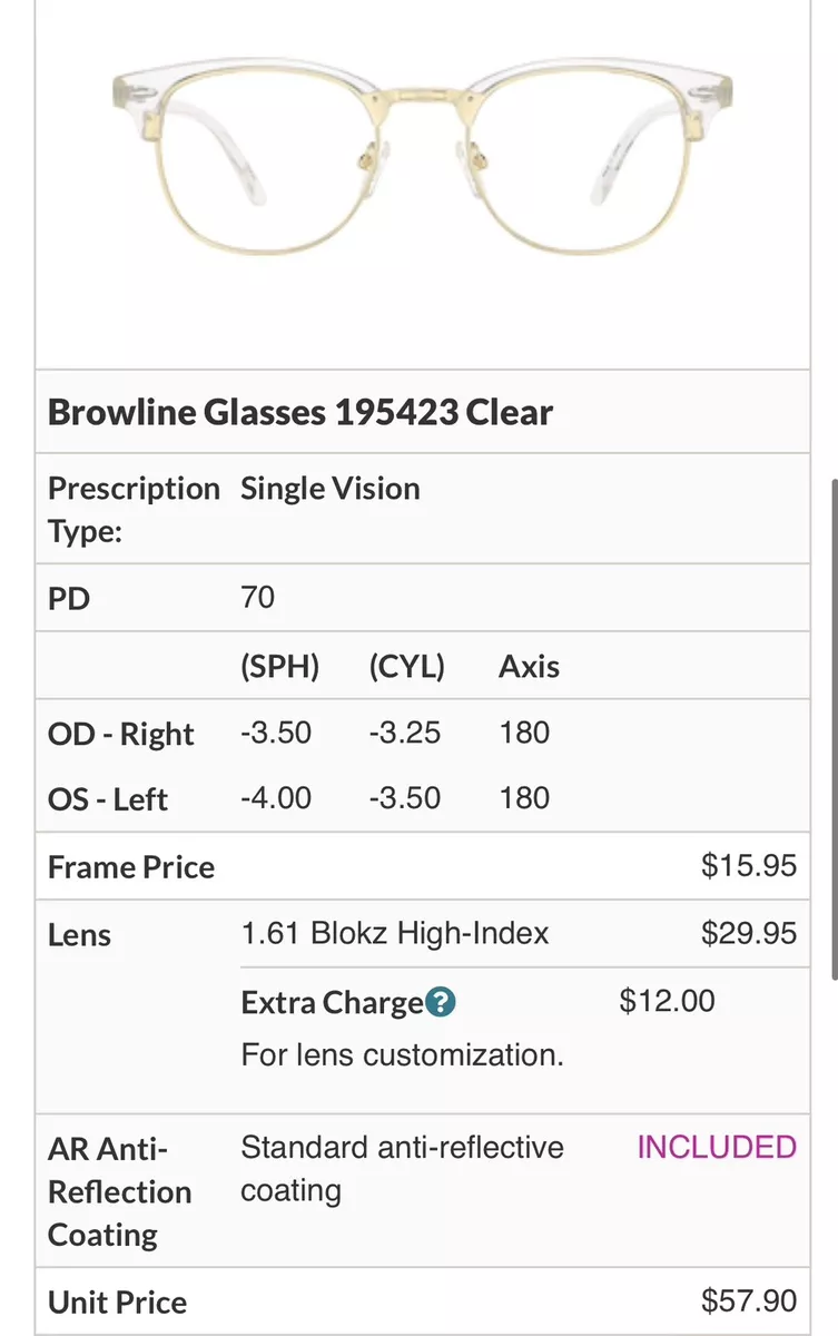 Zenni Optical Prescription Eyeglasses NEW With Blue Light Blockers