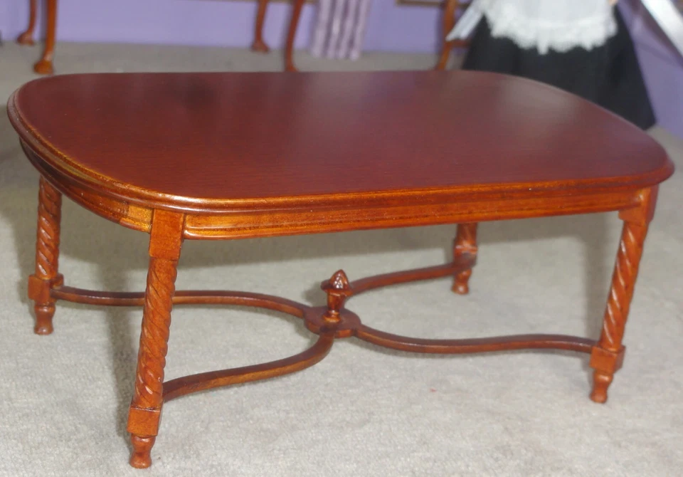 CHARLES 11 DINING TABLE WALNUT PLATINUM dollhouse miniature - Image 2 of 4