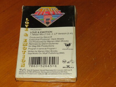 STEVIE B - Love & Emotion - Cassette Tape Single w/ MEAN MIX! SEALED! RARE no cd