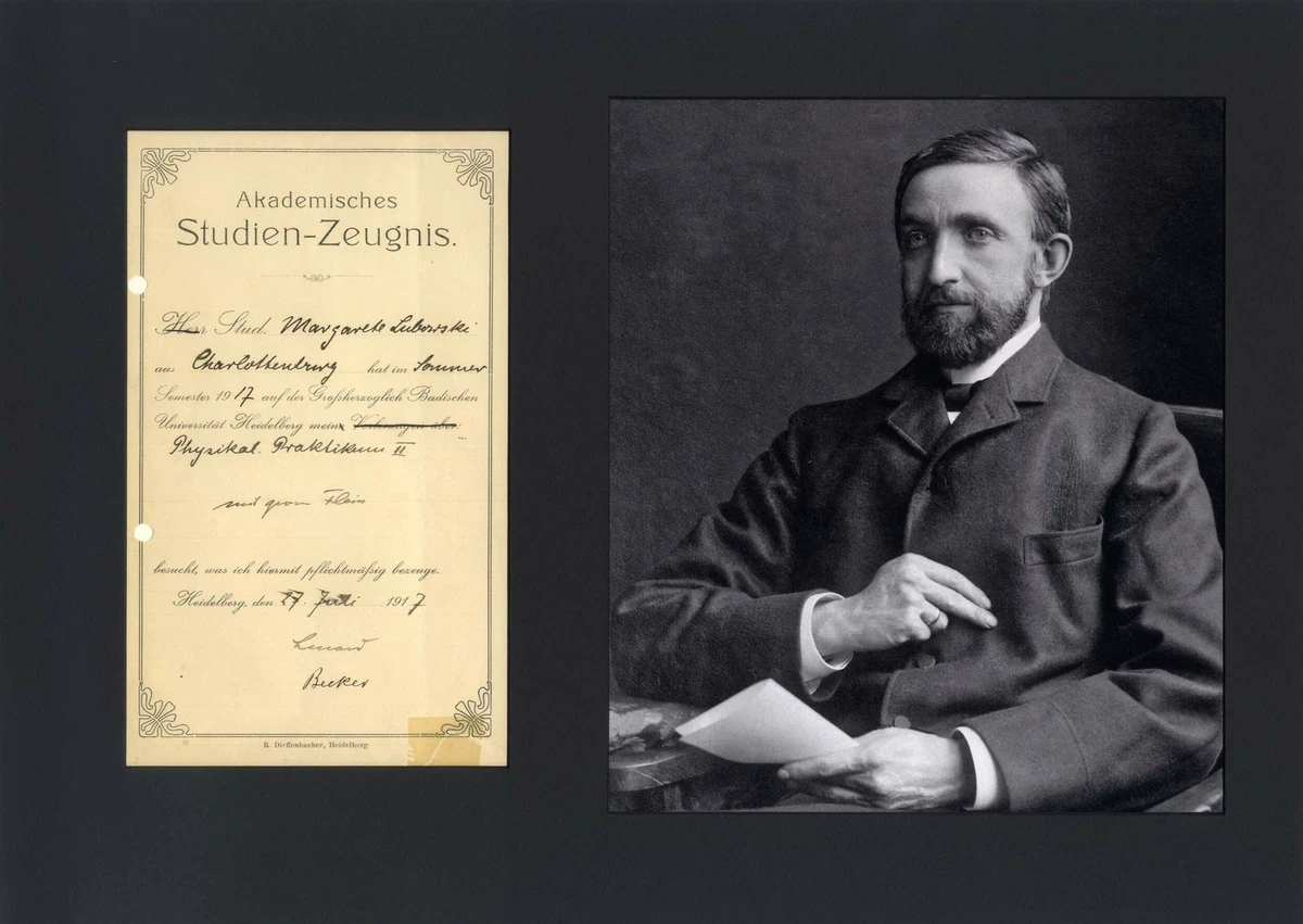 Philipp von Lenard NOBEL PRIZE autograph signed certificate of
