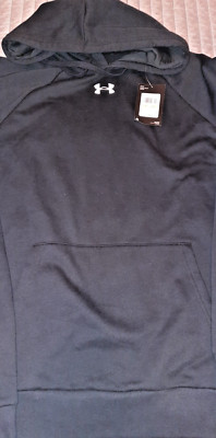 Under Armour UA Mens Rival Fleece Hoodie Sweatshirt Black 1379757-001 NWT Size M