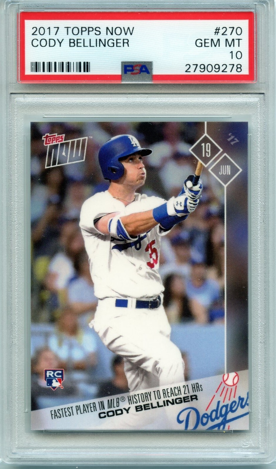 YANKEES! PSA 10 Gem MT! 2017 TOPPS NOW #270 Rookie Cody Bellinger#27909278