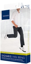 NIB Sigvaris 186CA99 Casual Cotton 15-20mmHg Closed Toe Knee Hi MENS BLACK SZ A