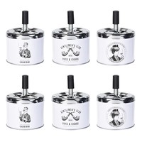 6X Retro Drehaschenbecher Metall Ø 9 Cm Aschenbecher Drehascher Windaschenbecher
