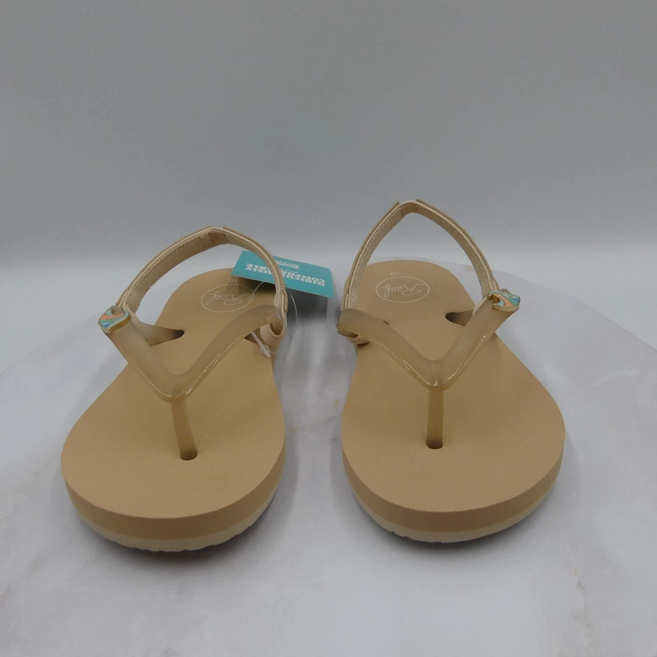 Reef Sandals Toddler Girls 10 Beige Flip Flops Slingback Little Charming Oasis - Image 4 of 4