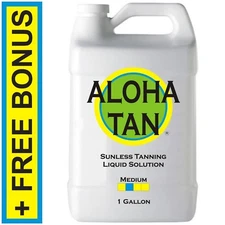 ALOHA TAN - MEDIUM  1 GALLON - Spray Tanning Solution / Sunless Self Tanner Mist