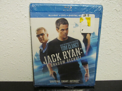 Jack Ryan Tom Clancy: Shadow Recruit ( Blu-Ray + DVD + Digital HD )  New Sealed