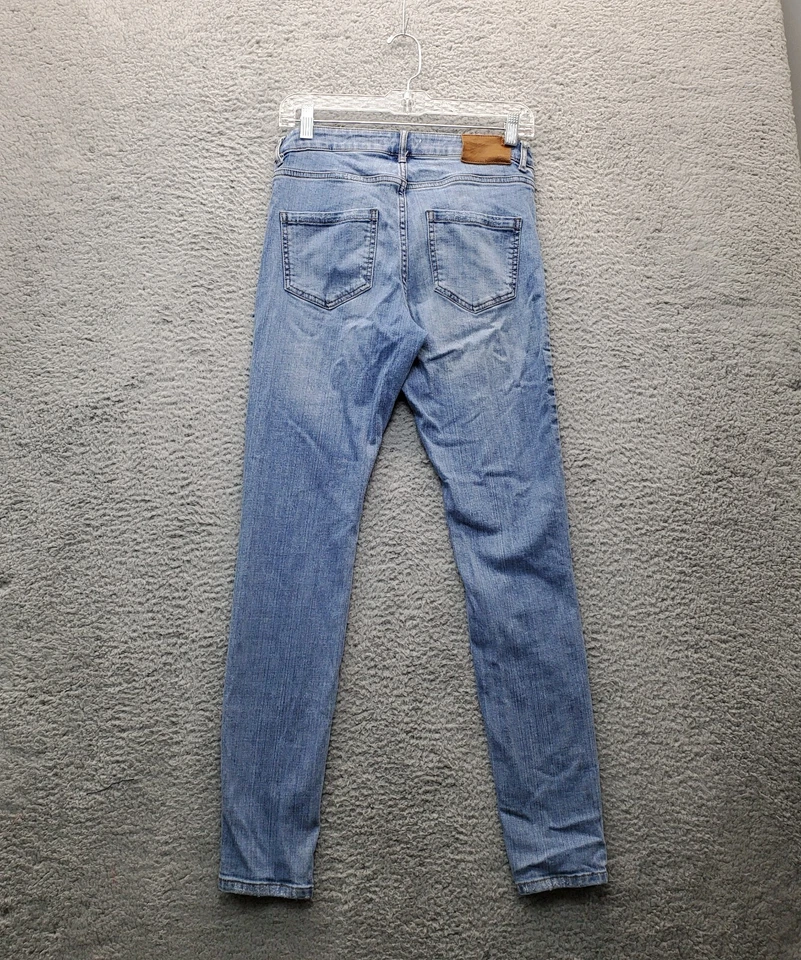 Pantalones de mezclilla Billabong para mujer talla 28 azul tiro medio pierna súper ajustada frente plano Foto 2 de 4