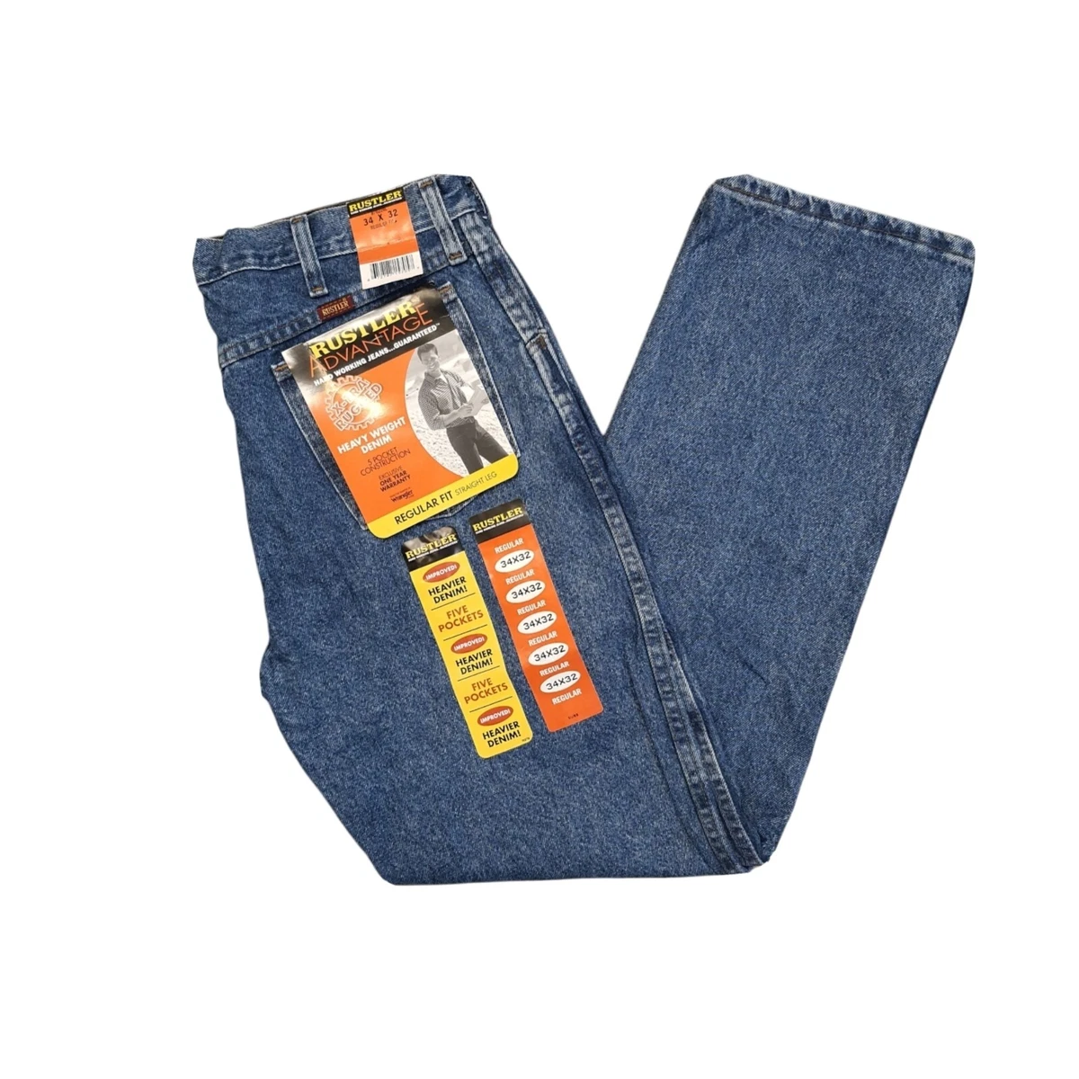 Rustler Blue Jeans Extra Rugged Regular Fit Straight Leg Men s