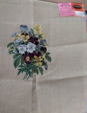 Super Star Needlework 23x23 Pre Worked Fabric A Nice Colorful Bunch of Pansies