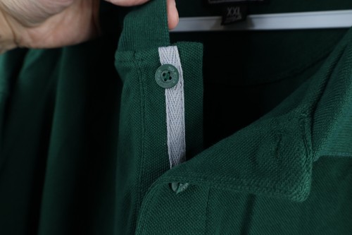 Vintage 90s Starter Mens 2XL Faded Spell Out Blank Heavyweight Polo Shirt Green - Picture 6 of 10