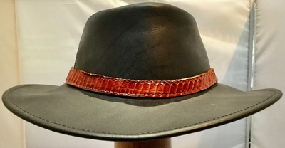 woman ladies girls  man boys hat band Italian Python  leather fits all hats 
