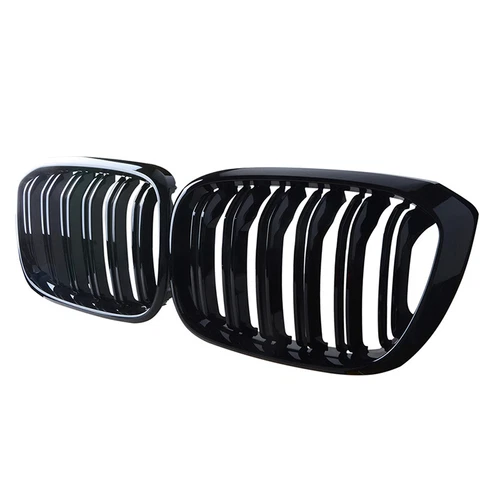 Parachoques delantero de doble línea negro parrilla de riñón para BMW X3 G01 X4 G02 2018-21 - Imagen 3 de 7