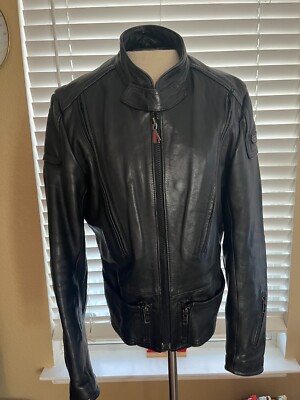 Hein Gericke (Echt Leder) Mens Black Motorcycle Jacket, 44, Excellent Condition!