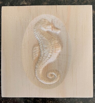 Sea Horse Nautical Engraving Trim Wood Corner Trim Block, Door Trim Block Window