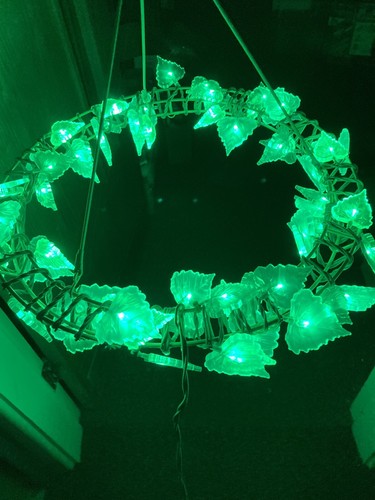 IKEA SKINA CHRISTMAS WREATH GREEN Large 45cm Indoor Outdoor Hanging Light - Picture 3 of 4