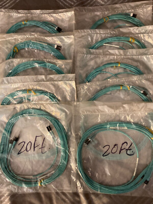 LOT OF 10 - Anixter 6M 20FT LC to ST Duplex Multimode Fiber Optic Optical Cables