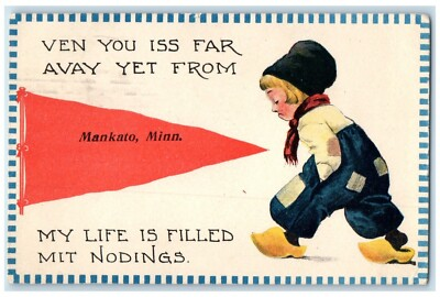 #ad #ad 1913 My Life Filled Meet Nodings Mankato Minnesota MN Pennant Vintage Postcard $9.74