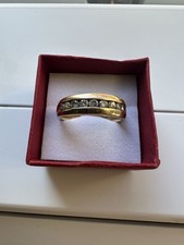 Solid 14k Gold And Natural Diamond Wedding Band Size 9.75