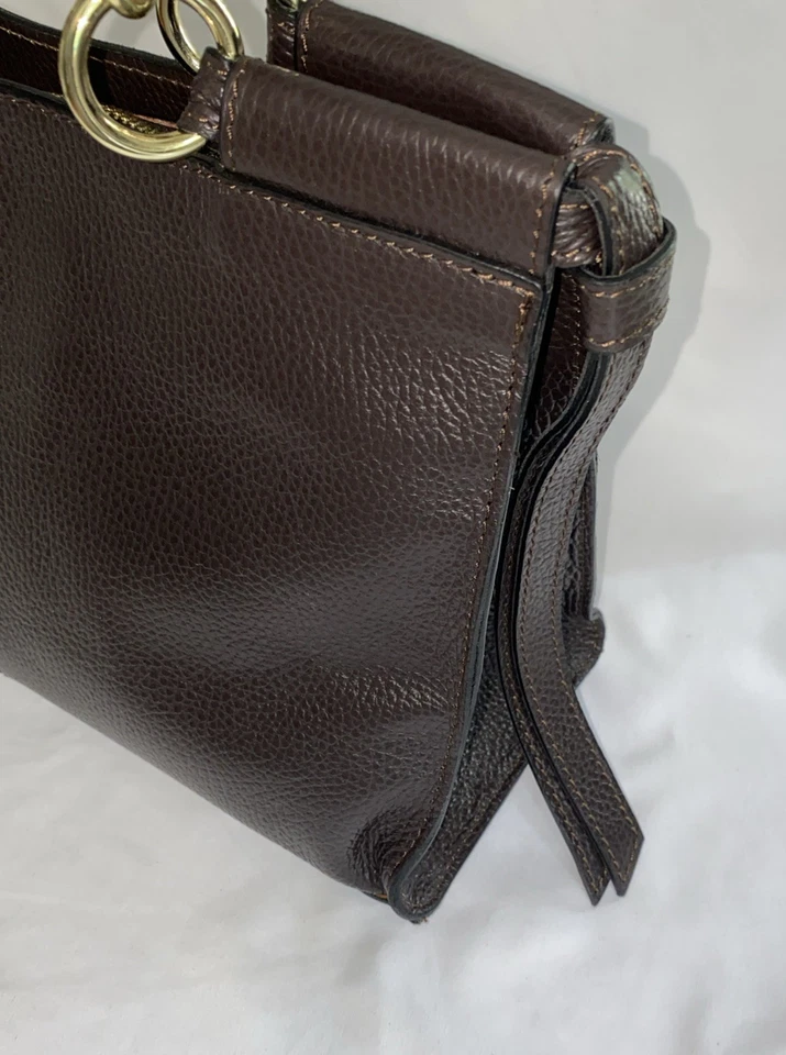 Stunning Genuine Leather ITALIAN BORSE IN PELLE Dark Brown Handbag MOD EUC - Image 4 of 4