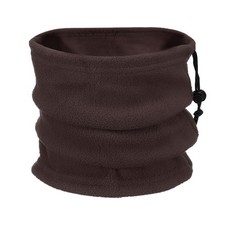 Neck Warmer Winter Single Layer Fleece Neck Gaiter, Brown