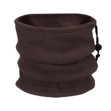 Neck Warmer Winter Single Layer Fleece Neck Gaiter, Brown