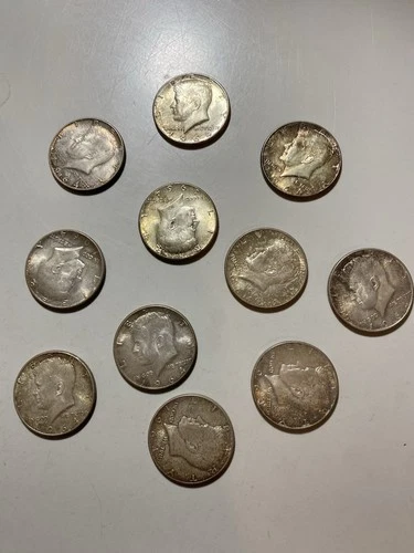 1964 Kennedy Half Dollars 90% Silver UnCirculated Lot of 11 Coins