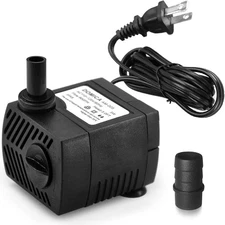 90 GPH Mini Submersible Pump Small Fountain Pump 5W 350L/H for water feature ...