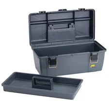 Plano 651-010 Portable Tool Box, Plastic, Gray, 20 In W X 11 In D X 9 In H