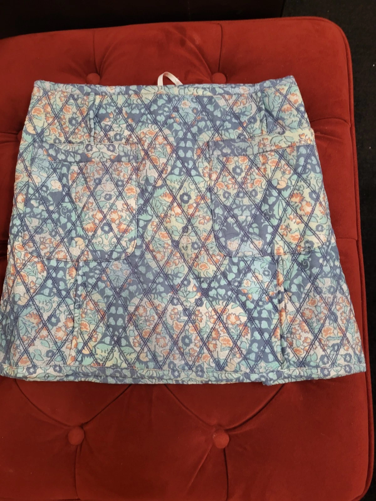 NWT Free People Blue Mini Quilted Mini Skirt with pockets - Size 4