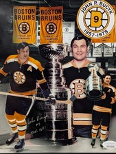 John P Bucyk HOF Signed Boston Bruins 8x10 Hockey Photo AUTO JSA COA