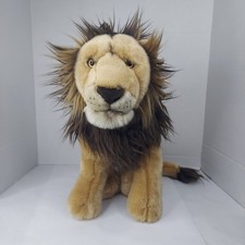 FAO Schwarz Lion Plush Brown Tan Big Cats Jungle Zoo Toys R Us 26" Stuffed 2012