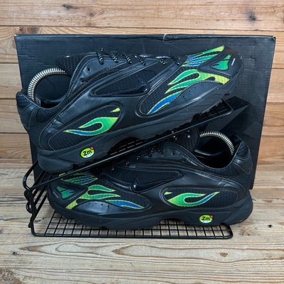 Nike Turnschuhe Herren Größe UK 9 Supreme Zoom Streak Spectrum Plus Black Volt Flames