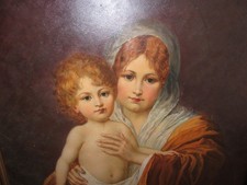 madonna con bambino, dipinto ad olio, antico, olio su tavola non firmato - 45,5 x 61 cm